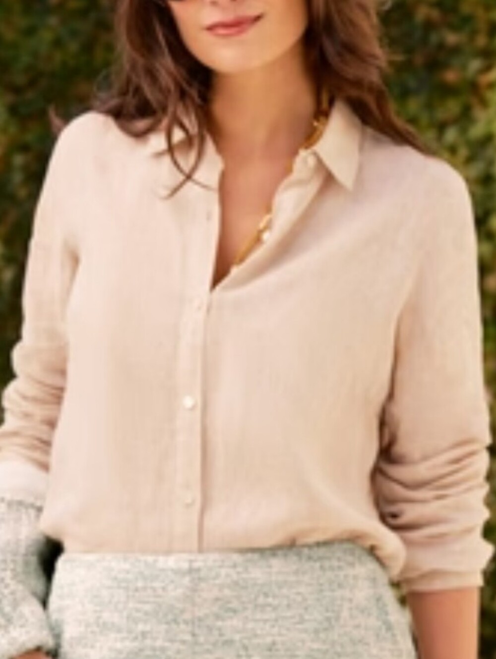 exc J MCLAUGHLIN britt linen button down shirt M